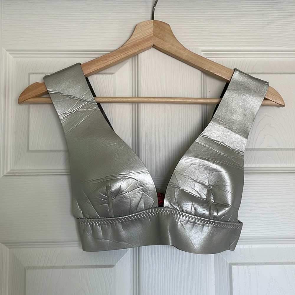 Billabong Silver Bikini Top Size 6